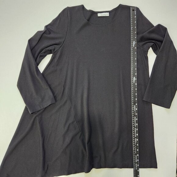 Bryn Walker Shift Dress Womens S Black Long Sleeve Round Neck A-Line Asymmetric - Picture 9 of 12